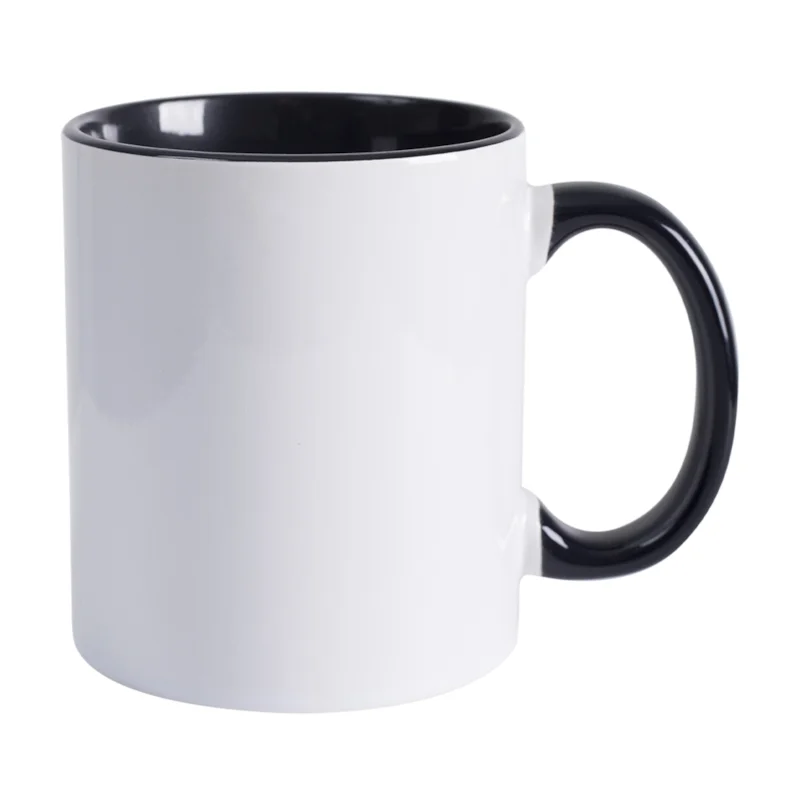 Caneca de Cerâmica Branca Cabo Colorido 325 ml - Imagem 5