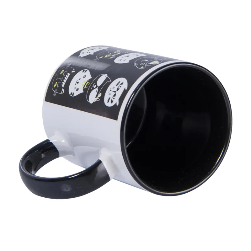 Caneca de Cerâmica Branca Cabo Colorido 325 ml - Imagem 3