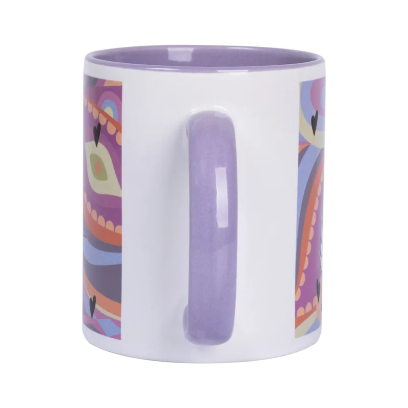 Caneca de Cerâmica Branca Cabo Colorido 325 ml - Imagem 10