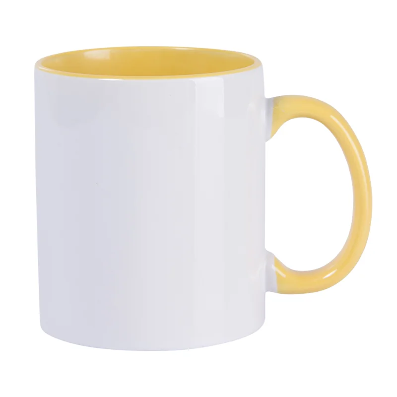 Caneca de Cerâmica Branca Cabo Colorido 325 ml - Imagem 12