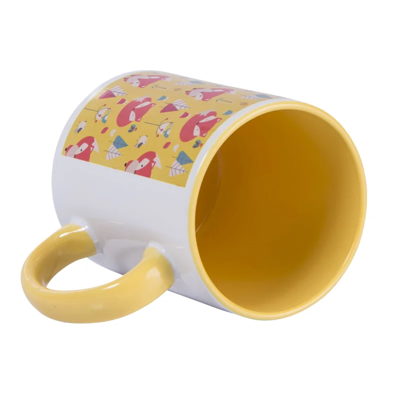 Caneca de Cerâmica Branca Cabo Colorido 325 ml - Imagem 14